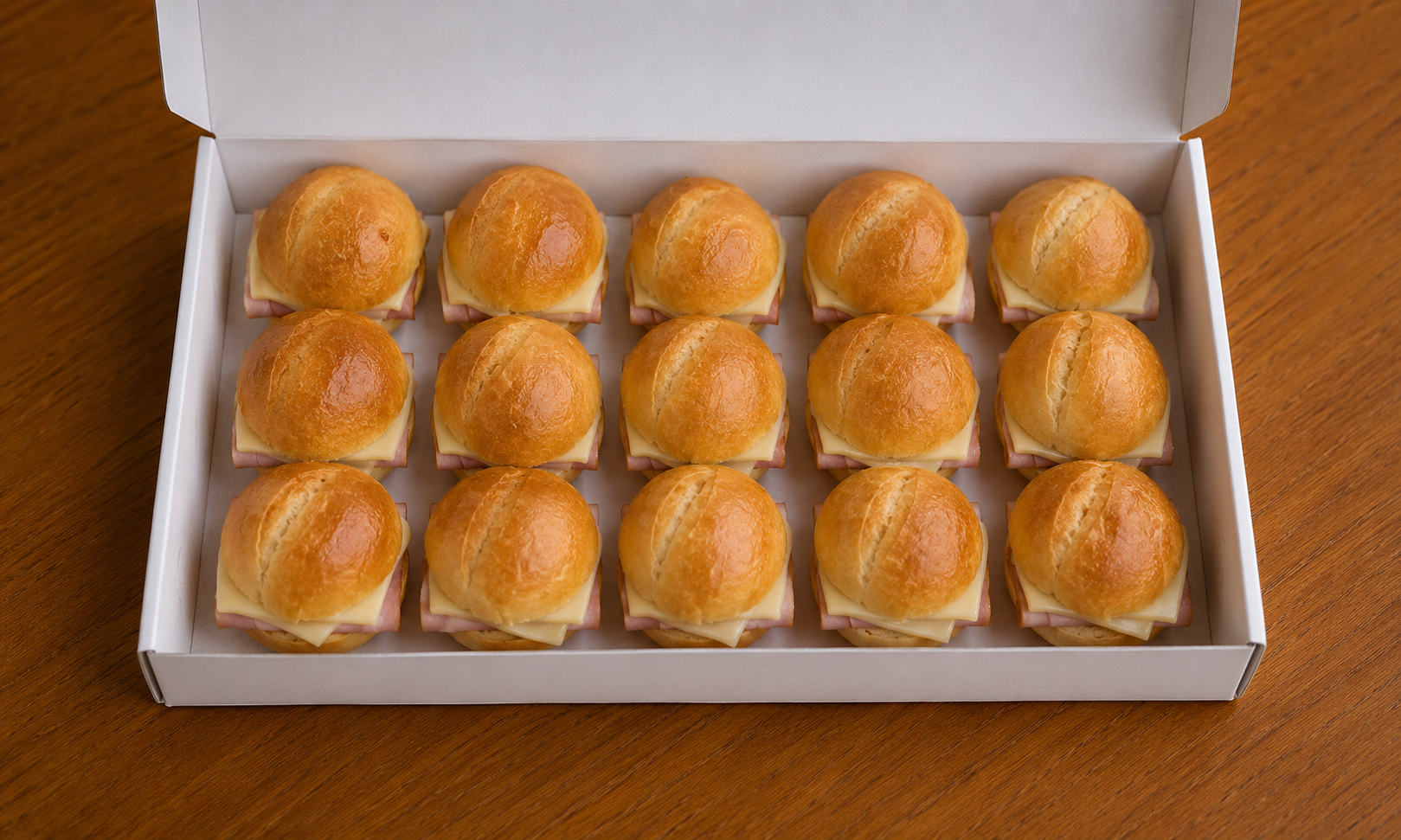 ​Mini sanduíche presunto e queijo